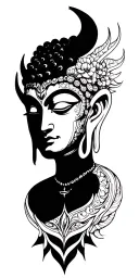 buda half meditating devil face tattoo tattoo design idea