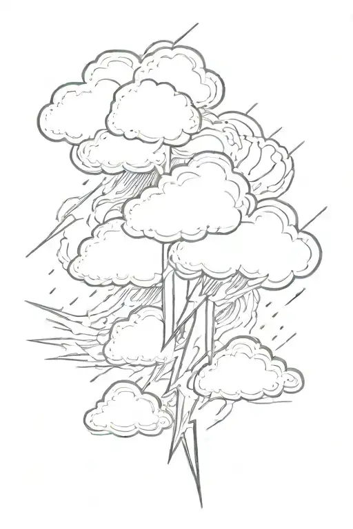 Lightning bolt and cloud tattoo design idea