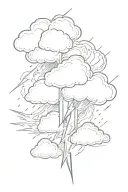 Lightning bolt and cloud tattoo design idea