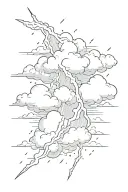 Lightning bolt and cloud tattoo design idea