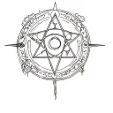 witchcraft symbols tattoo design idea