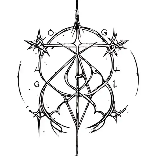 witchcraft symbols tattoo design idea