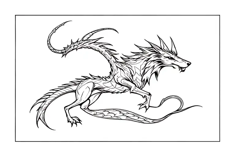 hela fenrir jormungandr chest tattoo tattoo design idea