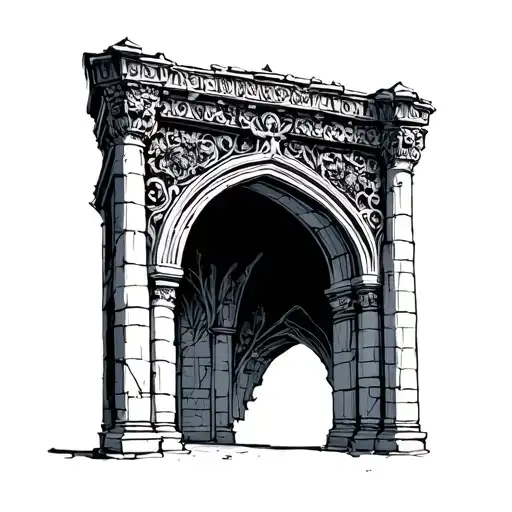 tartarian archway of the old world tattoo design idea