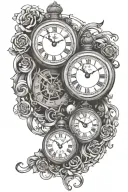 three clock tattoo design idea