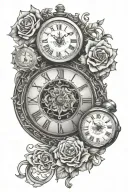 three clock tattoo design idea