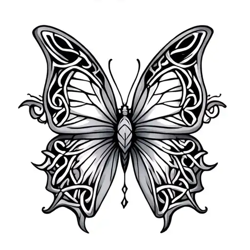 Celtic Butterfly tattoo design idea