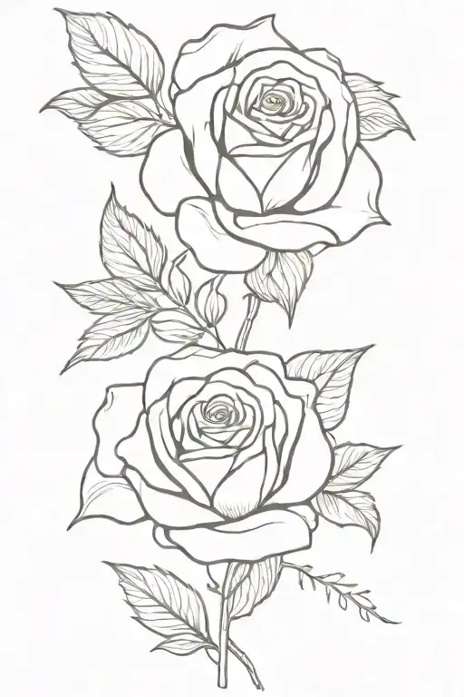 crossed rose and sweetpea flower tattoo design idea