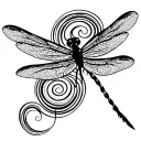 dragonfly and spiral pattern tattoo design idea