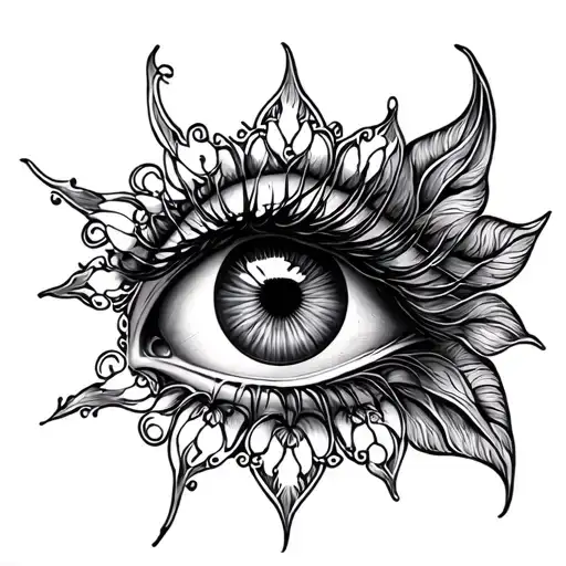 filigree eye tattoo design idea