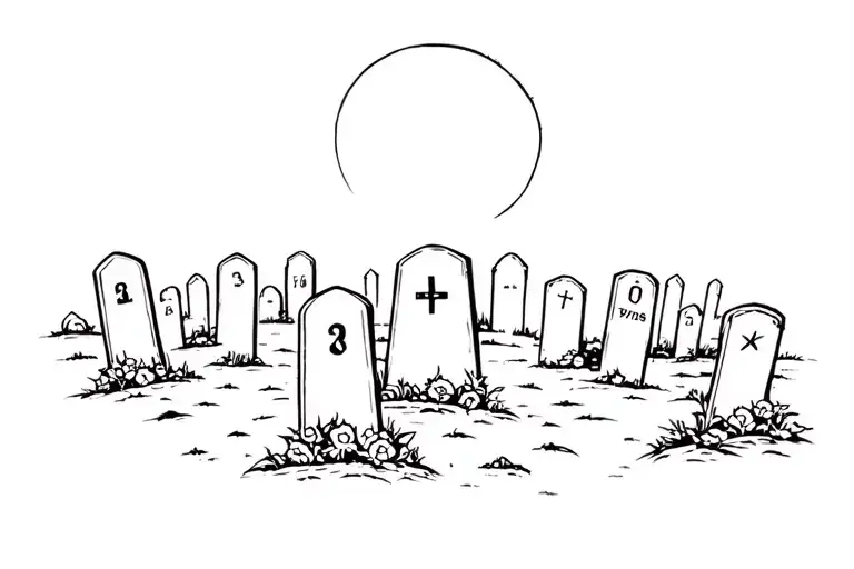 graveyard tattoo design idea