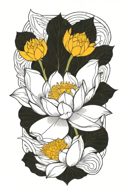 lotus top view tattoo design idea