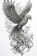 phoenix rising from the ashes symbolizing overcoming PTSD tattoo design idea