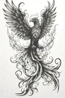 phoenix rising from the ashes symbolizing overcoming PTSD tattoo design idea