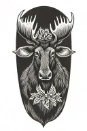 bull moose head tattoo design idea