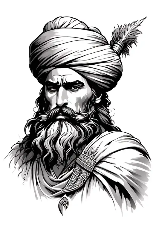 Sikh warrior tattoo design idea