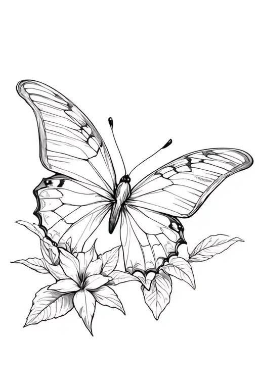 azalea butterfly tattoo design idea