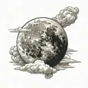 full moon w cloud filled sky tattoo design idea