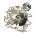 full moon w cloud filled sky tattoo design idea
