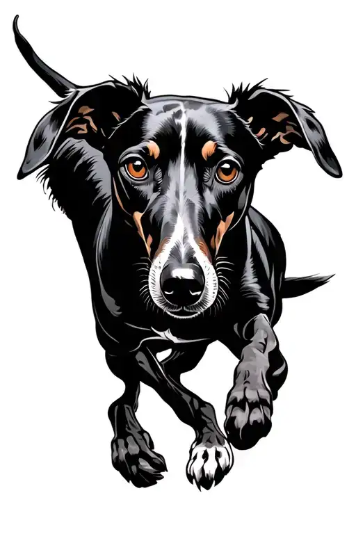 greyhound running tattoo design idea