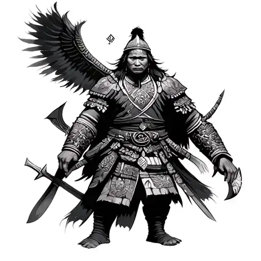 Mongolian Warrior tattoo design idea