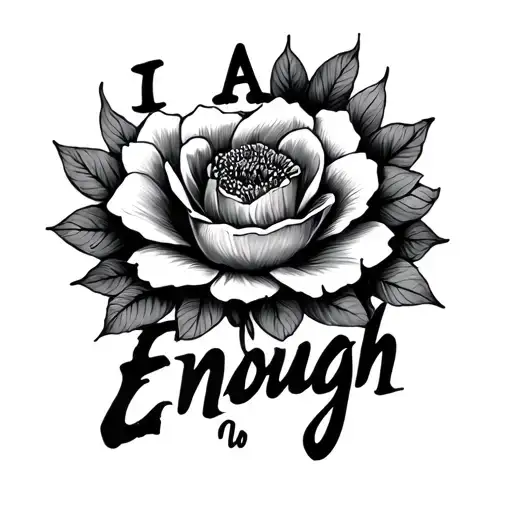 I Am Enough tattoo design idea