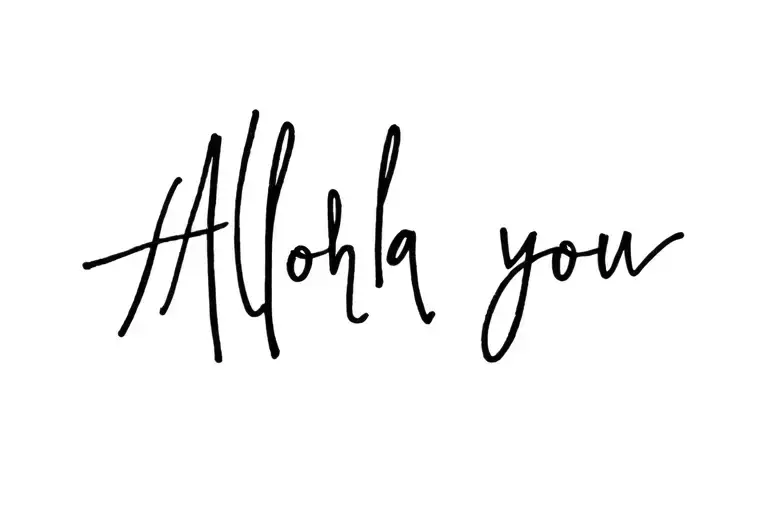 aloha you tattoo design idea