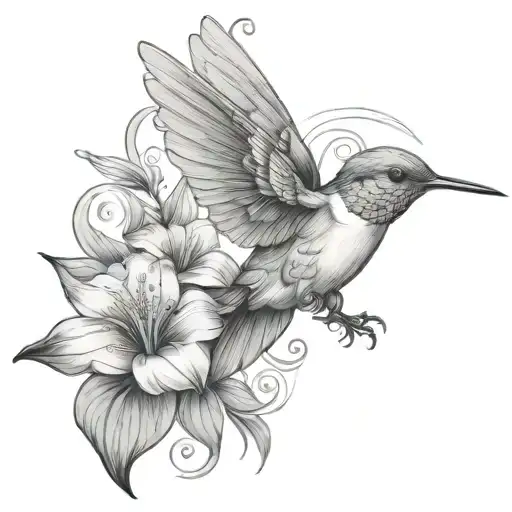 humming-bird tattoo design idea
