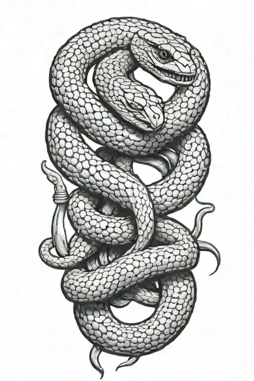 gadsden flag snake with guns tattoo design idea