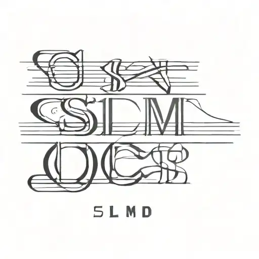 letters S L M M D tattoo design idea