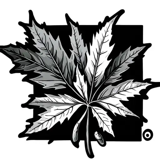 maple leaf and cornicello pepper tattoo design idea