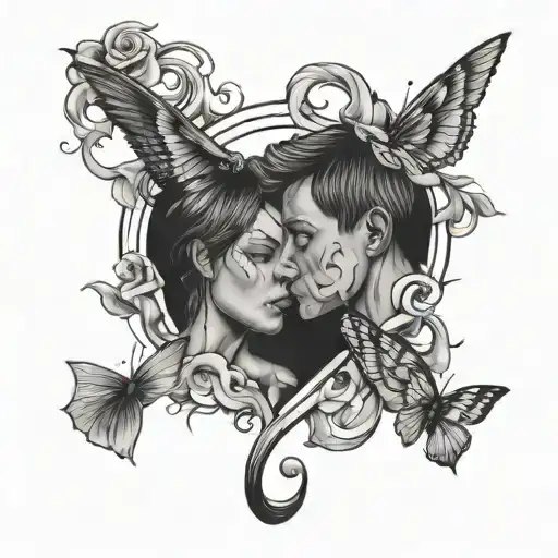 Domestic violence dispute tattoo design idea