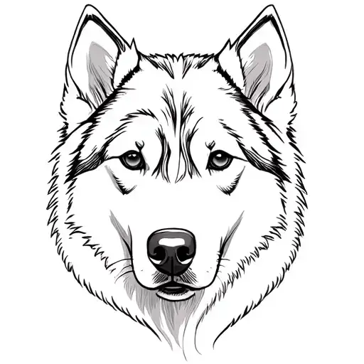 Alaskan Malamute face tattoo tattoo design idea