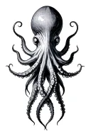Black Octopus tattoo design idea