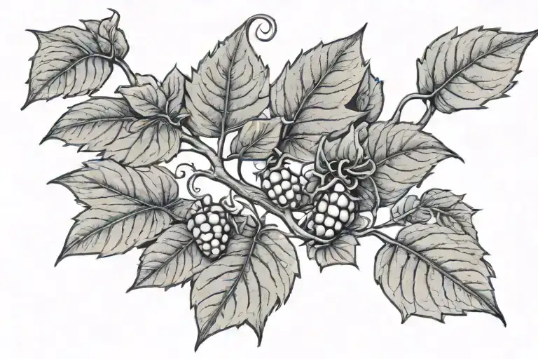 acorn sprouting poison ivy vine wrapping tattoo design idea