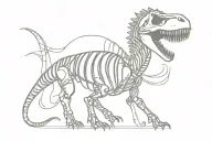 Dinosaur skeleton with nordic paterns tattoo design idea