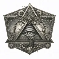 acient pyramid eye with tree of life tattoo tattoo design idea