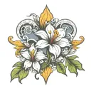 Louisiana Mississippi magnolia fleur de lis tattoo design idea