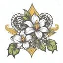 Louisiana Mississippi magnolia fleur de lis tattoo design idea