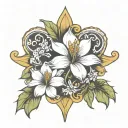 Louisiana Mississippi magnolia fleur de lis tattoo design idea
