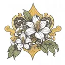 Louisiana Mississippi magnolia fleur de lis tattoo design idea