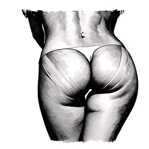 Buttocks tattoo design idea