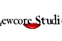 "Lewdcore Studio" "Lewdcore Studio" with bright red lips in between the text tattoo design idea