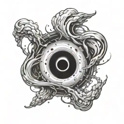 interstellar black hole tattoo design idea