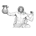 Aquarius man with a jug tattoo design idea