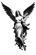 dramatic guardian angel tattoo design idea