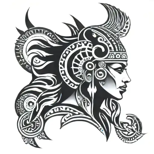 azte warrior princess tattoo design idea