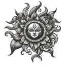 sun crown tattoo design idea