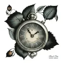 simple Roman numeral clock face tattoo design idea