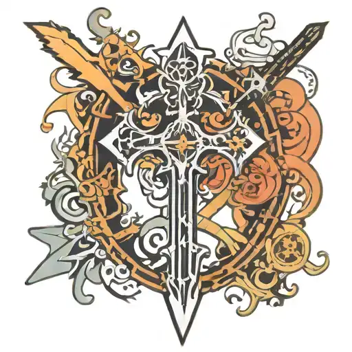 kingdom hearts keyblade tattoo design idea